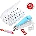 Cake Decorating Supplies Set with 24 Professional Stainless Steel Cake Decoration Tips 10 Disposable Icing Bags 2 Reusable Couplers 1 Decorating Pen and 1 Silicone Pastry Bag