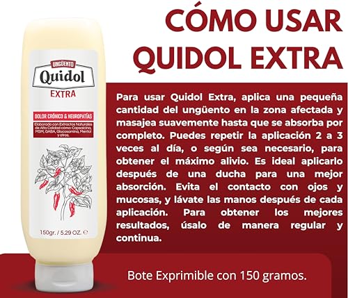 Ungüento para Dolor Intenso tipo Neuropático con Capsaicína Quidol Extra 150gr