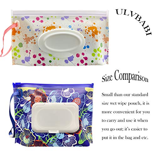 ULVBABI 2 Pack Portable Wet Wipe Pouch Container, Reusable & Refillable