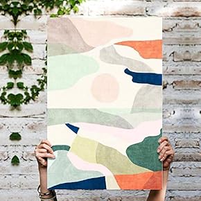 Canvas Wall Art Abstract Mountain Painting Artwork for Home Prints Framed - 12x18 inches