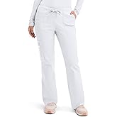 Cherokee Scrub Pants for Women Mid Rise Flare Leg Drawstring Cargo Medical Uniform 4 Pocket Durable Easy Care Stretch - 4044
