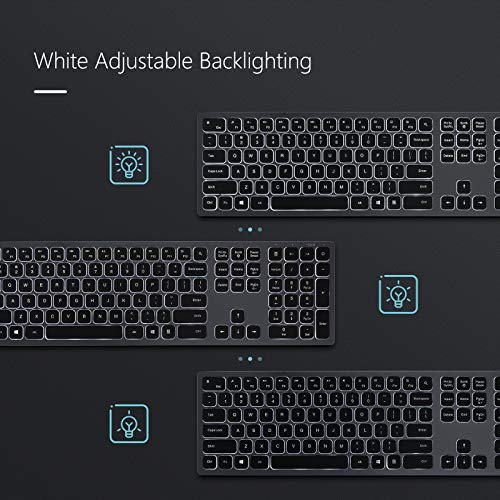 Wireless Backlit Keyboard and Mouse Combo, Seenda Illuminated Rechargeable Full Size Keyboard
