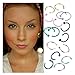 CZCCZC 6pcs Stainless Steel Body Jewelry Piercing Nose Open Hoop Ring,Nose Studs Rings,Body Slave Jewelry (16 pcs)