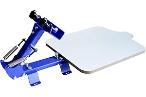 Tianiuseen Screen Printing Table Press Kit Machine Silk Screening Pressing 1 Color 1 Station 22x18 inch for T-Shirt DIY Printing Removable Pallet