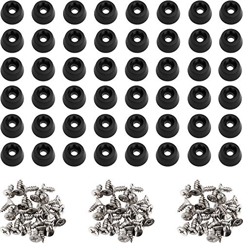 200 Pieces Soft Cutting Board Rubber Feet with Stainless Steel Screws, 0.28 x 0.59 (HD), Soft, Non Slip, Non Marking, Anti-Skid, Fine Grips for Furniture, Electronics and Appliances