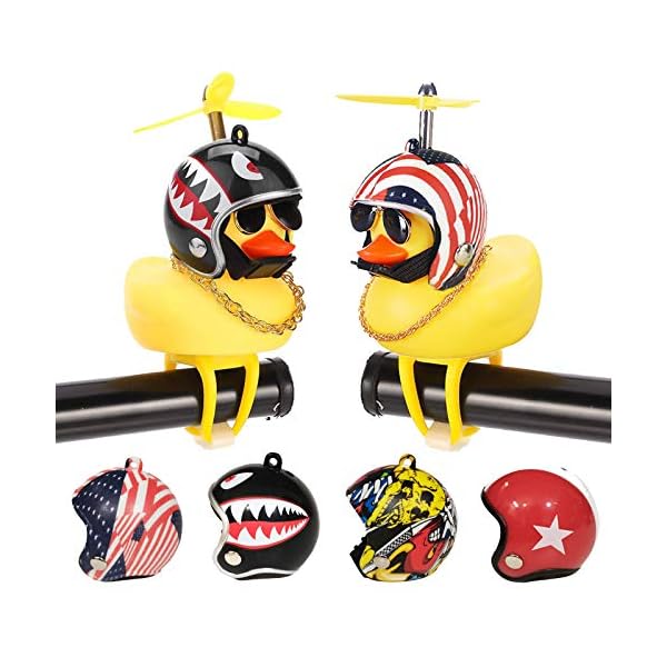 2 Pack Duck Bike Bell, Shining Duck Bicycle Horn Rubber Duck Handlebar
