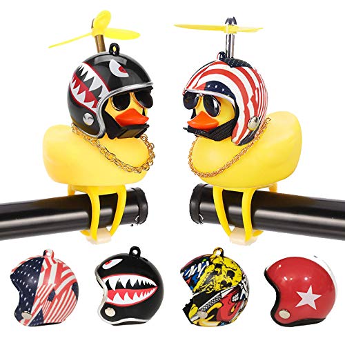 2 Pack Duck Bike Bell, Shining Duck Bicycle Horn Rubber Duck Handlebar