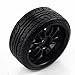 Yiguo Black Plastic 12-Spoke Wheel Rims and Diagonal Pattern Tires for HSP HPI RC 1:10 Drift Car set of 4