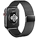Apple Watch Band, Milanese Loop Mesh Smooth Stainless Steel Strap Freely Fully Magnetic Closure Clasp Metal Strap Wrist Band Replacement Bracelet for Iwatch & Sport & Edition (42mm Black)