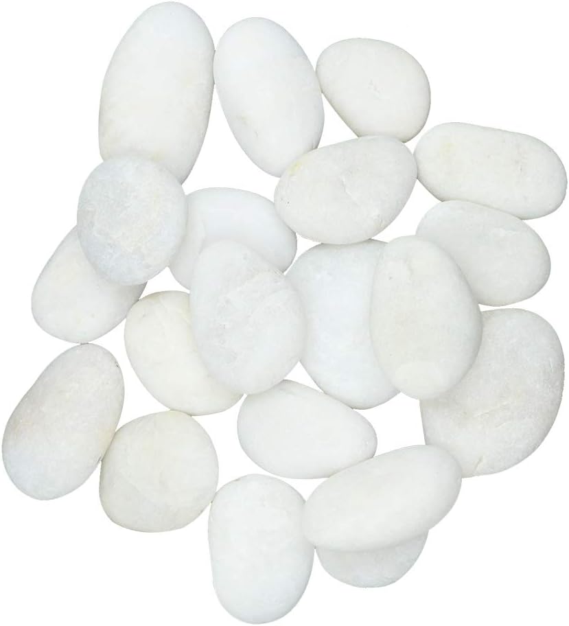 Indoor Fountains & Accessories - White River Rocks for Painting – 20 Big Rocks, 2” - 3.5” Inch Flat Smooth Stones, about 6 LB. of Craft Rocks for Rock Painting, Kindness Stones, Painting Rocks Supplies for Adults and Kids