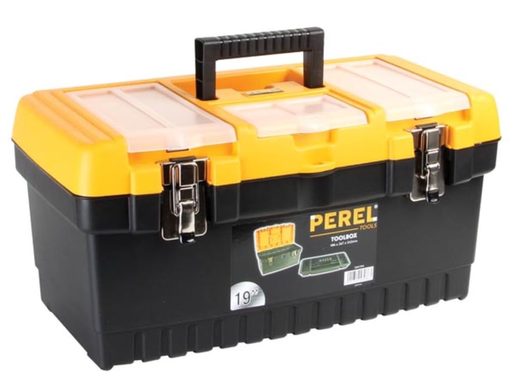 Perel OM19M 19-Inch Toolbox with Metal Latches