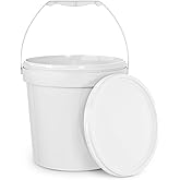 EconoHome 1 Gallon Food Grade Round Plastic Bucket - Food Storage Deli Containers with Lids Ideal for Ice Cream, Soup, and Prep Containers - BPA-Free - 5 Pack