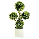 VGIA bonsai decorative -Artificial tabletop Topiary plants w/ White Planter Pots