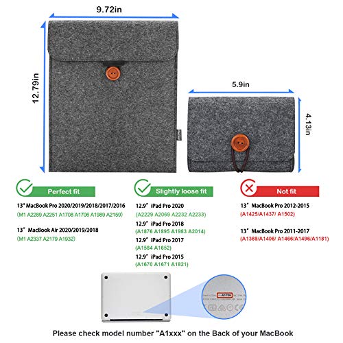 ProCase MacBook Air 13 Inch/MacBook Pro 13 Inch Laptop Sleeve, Felt