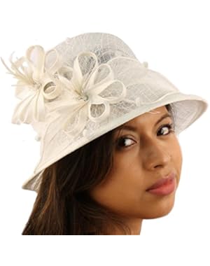 1920s Flapper Sinamay Flower Net Cloche Bell Back Flip Bucket Church Hat