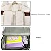 Moolecole Leather & Canvas Backpack School Bag Laptop Backpack with Cat's Ears Design,set with 1pc Wallet (Beige)