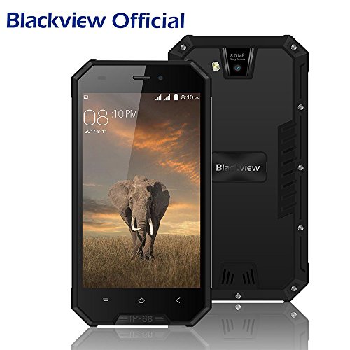 Blackview Rugged Mobile Phone, BV4000 Pro 3G Outdoor Phone, Android 7.0 OS Dual Sim Free, 4.7” HD Display IP68 Waterproof/Shockproof/Dustproof Touch Phone, Quad Core Processor 16GB ROM + 2GB RAM
