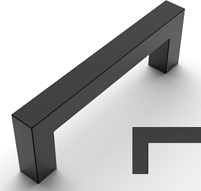 Amerdeco 10 Pack Matte Black Cabinet Pulls 3.75 Inch 96mm Hole Centers