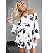 NEARTIME Womens Dress, Off Shoulder Flounce Sleeves Casual Floral Short Mini Dress