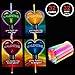 JOYIN 36 Packs Neon Valentines Day Gift Cards with Glow Stick Bracelets, Glow in the dark Necklaces for Valentine's Party Favor, Valentine Classroom Exchange Cards, Valentine School Prize