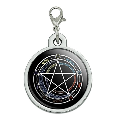 GRAPHICS & MORE Pentagram Pentacle Star Wiccan Witch Chrome Plated Metal Pet Dog Cat ID Tag
