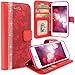 iPhone 6 Case, iPhone 6S case, iPhone 6 / 6S Wallet Case, Cellularvilla Shiny Diamond Bling [Credit Card Holder Slot] Protective Pu Leather Wallet Case for Apple iPhone 6 / 6S 4.7 inch - Red
