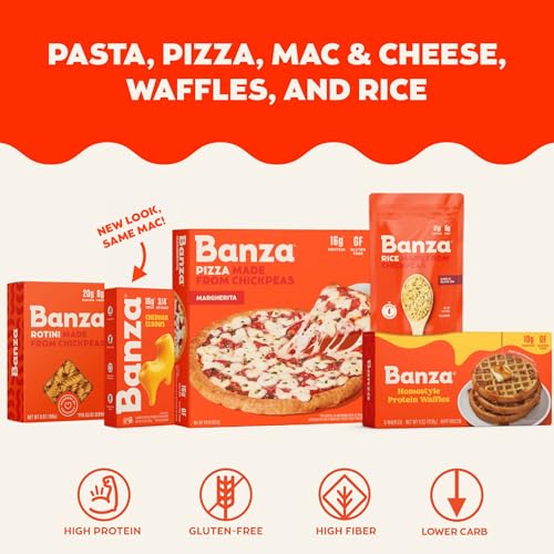 BANZA MICROWAVE MAC AND CHEESE CUPS – ELBOWS & CLASSIC CHEDDAR CHEESE – HIGH PROTEIN, GLUTEN FREE, CONVENIENT AND KID FRIENDLY MAC AND CHEESE CUPS 4.2OZ