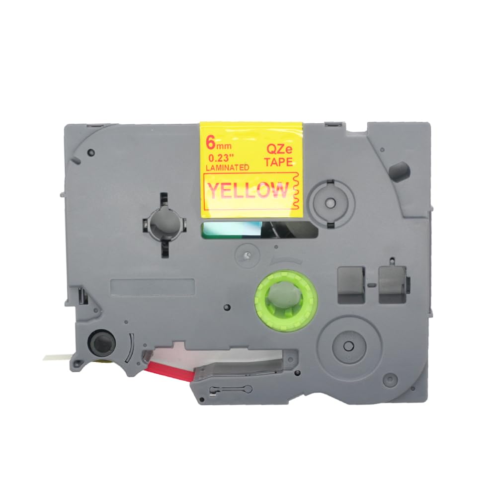 BROVACS 1 Pack Red on Yellow Laminated Label Tape Compatible for Brother P-Touch Label Printer TZ 612 TZe 612 6mm 1/4" OPA4612