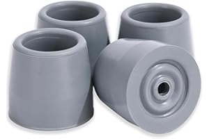 ANCKNE 4 Pack Walker Tips 1 1/8 inch Universal Walker Accessories Replacement Rubber Tips for Walkers, Commodes, Shower Chairs and More, Skid-Resistant Traction and Easy Installation