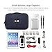 Electronic Organizer Travel Cable Organizer Bag Double Layer Gaget Carry Case for 7.9 Inch iPad Mini 1/2/3/4 Cables Phone Chargers Memory Cards Earphones Flash Hard Drive ( Dark Blue,Small)