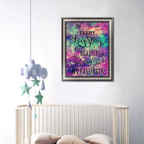 5D Diamond Painting Full Drill, 16"X12" Favorite Love Story DIY Diamond Painting by Number Kits, Rhinestone Crystal Drawing Gift for Adults Kids, 40x30cm Mosaic Making Art Painting for Wall Decor