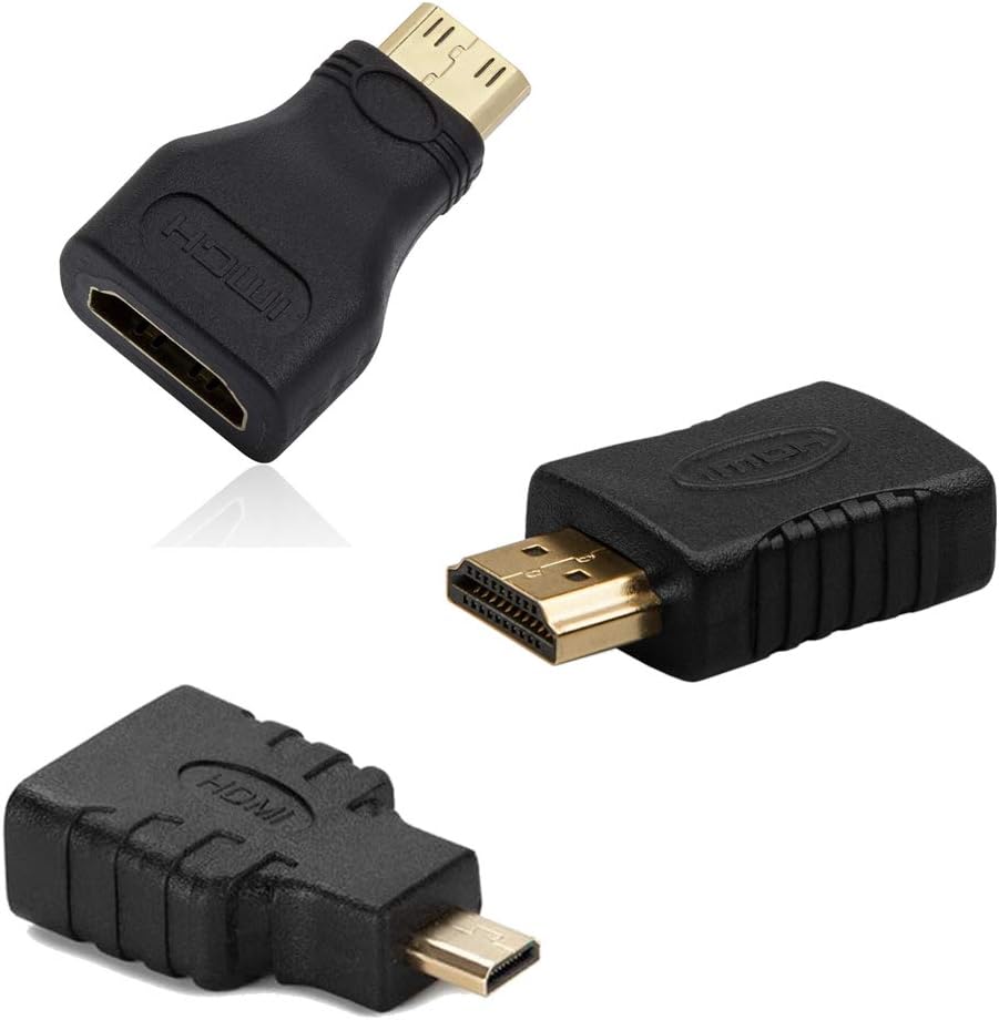 Hdmi Adapters Kit (7 Adapters) Mini Hdmi to Micro Hdim Male to Female, black - Image 4