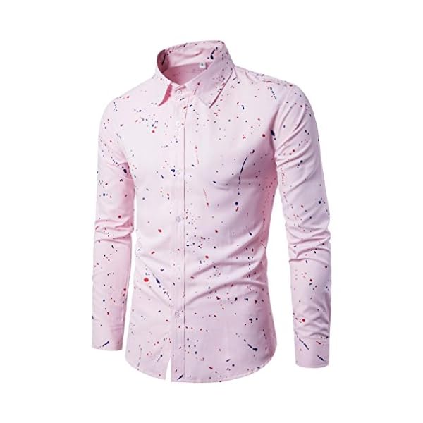 Ninasill HOT Mens Autumn and Winter Casual Long Sleeve Shirt Business Slim Fit Shirt Printed Blouse