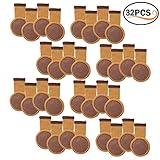 32Pcs Chair Leg Socks with Felt Pads, MERYSAN Elastic Knitted Furniture Booties, Thick Wood Floor Furniture Legs Protectors Pads Covers Caps Set - Avoid Scratches & Noise, Anti-Slip(Brown)