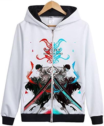 Anime One Piece Cosplay Costume Hoodie Jacket Coat Shirt Tops (US S=Asia L, E)