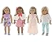 PZAS Toys 4 Outfit Set, Compatible with All 18 Inch Doll Clothes
