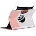 ULAK iPad Air 2 Case, 360 Degrees Rotating Stand Case Synthetic Leather Cover for Apple iPad Air 2 (2014 Release) with Automatic Wake/Sleep Function-Rose Gold/Minimal Stripes