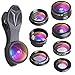 Apexel 7 in 1 Phone Lens Kit - Transform Your Phone into A Professional Camera - Fisheye,0.36x/0.63x Wide Angle,Macro,Zoom,CPL Filter,Kaleidoscope Lens for iPhone X/8/8 Plus/7/7 Plus/6s/6 Most Phones