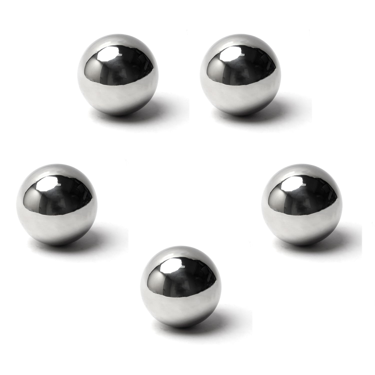 MroMax 5PCS 3.15" Dia 304 Stainless Steel Hollow Cap Ball Spheres for Handrail Stair Newel Post Silver Tone