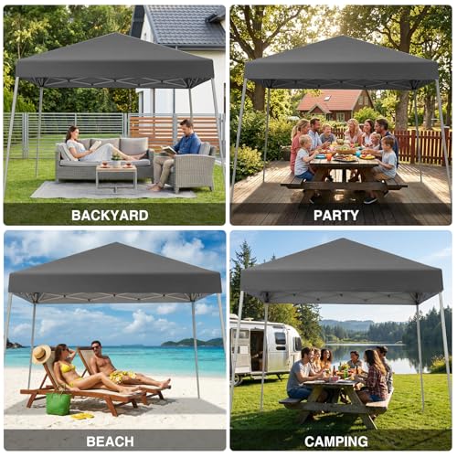 GREZONE 10x10 FT Pop Up Canopy Tent with Slant Legs, Portable Instant Shelter for Outdoor Events image 19