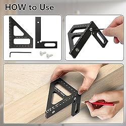KETIPED Metric 3D Multi-Angle Measuring Ruler,45/90