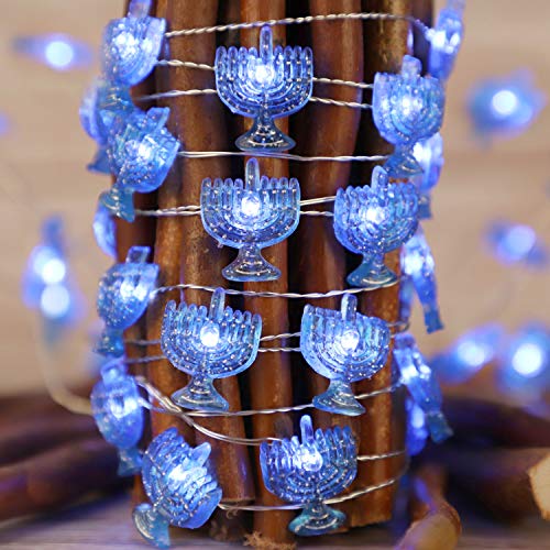 Impress Life Chanukah Decorative String Lights, 10ft 40 LED Hanukkah