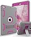 TOPSKY Case for New iPad 9.7 2018,iPad 6th/5th Generation Case,Three Layer Shockproof Defender Protective Case Cover for Apple iPad 9.7 2017/2018 A1893 A1954 A1822 A1823,Grey Pink