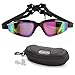 Bezzee-Pro Swimming Goggles for Adult Men and Women - UV Protected - Anti-Fog Unisex Swim Goggles (Black/Multi-Color)