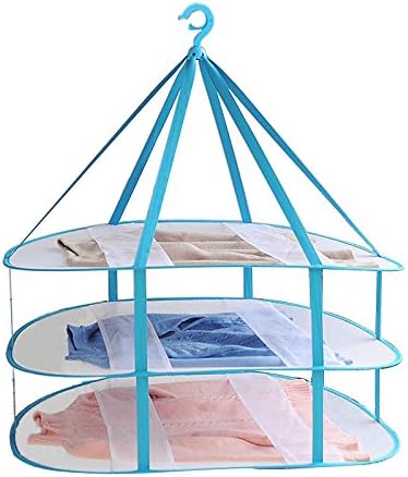 Adwaita Clothes Drying Rack Large Size 3 Tier Folded Mesh Clothes Hanging Dryer T Shirt Sweater Drying Rack 30.3 inches L x 24.5 inches W x 30.7 inches H