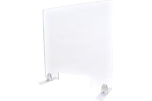 PLANCHE Plexiglass Table Top Sneeze Guard – Desk Divider for Students, Office, Transactions – Acrylic Shield | (24" x 24" with Cutout)