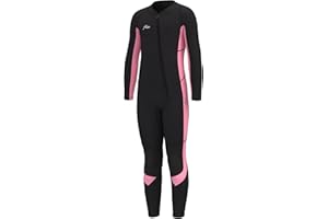 Hevto Kids Wetsuit for Boys Girls Toddler Youth 3/2mm Neoprene Shorty Full Wet Suits Front Zip in Cold Water for Swimming
