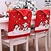 YOBAYE Santa Hat Chair Covers，Set of 6 Pack Kitch Chair Back Covers, Christmas Dinner Party Table Decorations,Santa Claus Snowman Chair Covers for Christmas Holiday Festival Decor