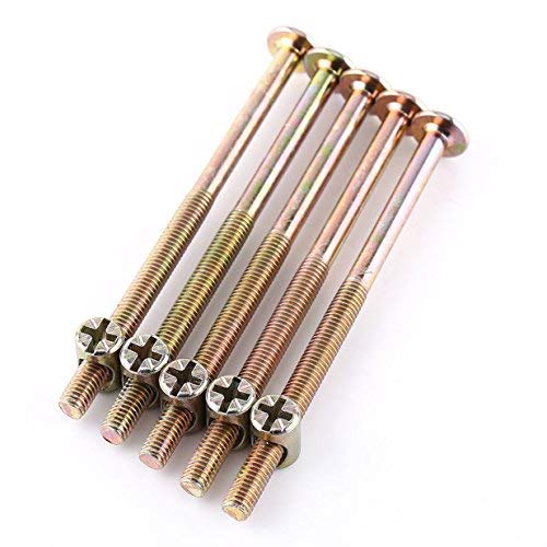 Photo 1 of 10 Pack M6 X 100mm Bolt Nuts Cross Dowel Set Carbon Steel Hex Drive Furniture Screws Connector Bolts Fastener for Furniture Cots Beds Chair Crib Spare Connector Parts (100mm)
