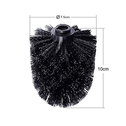 REFURBISHHOUSE A Pack of 5 Spare Toilet Brush Heads Can Be Replaced with Black Compatible Cartridges Black Brush Head Handle Stainless Steel Toilet Brush Replacement Toilet Brush Toilet Brush